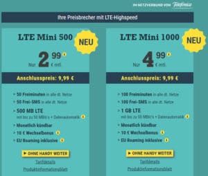 McSIM - LTE Internet Flat für 2,99 Euro monatlich kündbar