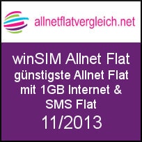 winSIM Allnet Flat bis 10.11. für 16,95 € mtl.